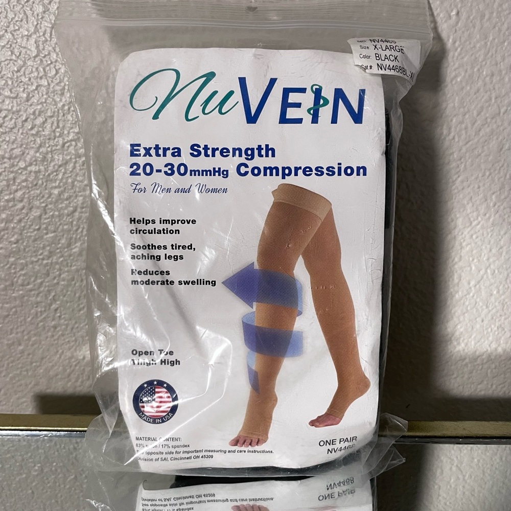 *NEW* NuVein Thigh-High Footless Anti-Slip 20-30mmHg Compression Stockings